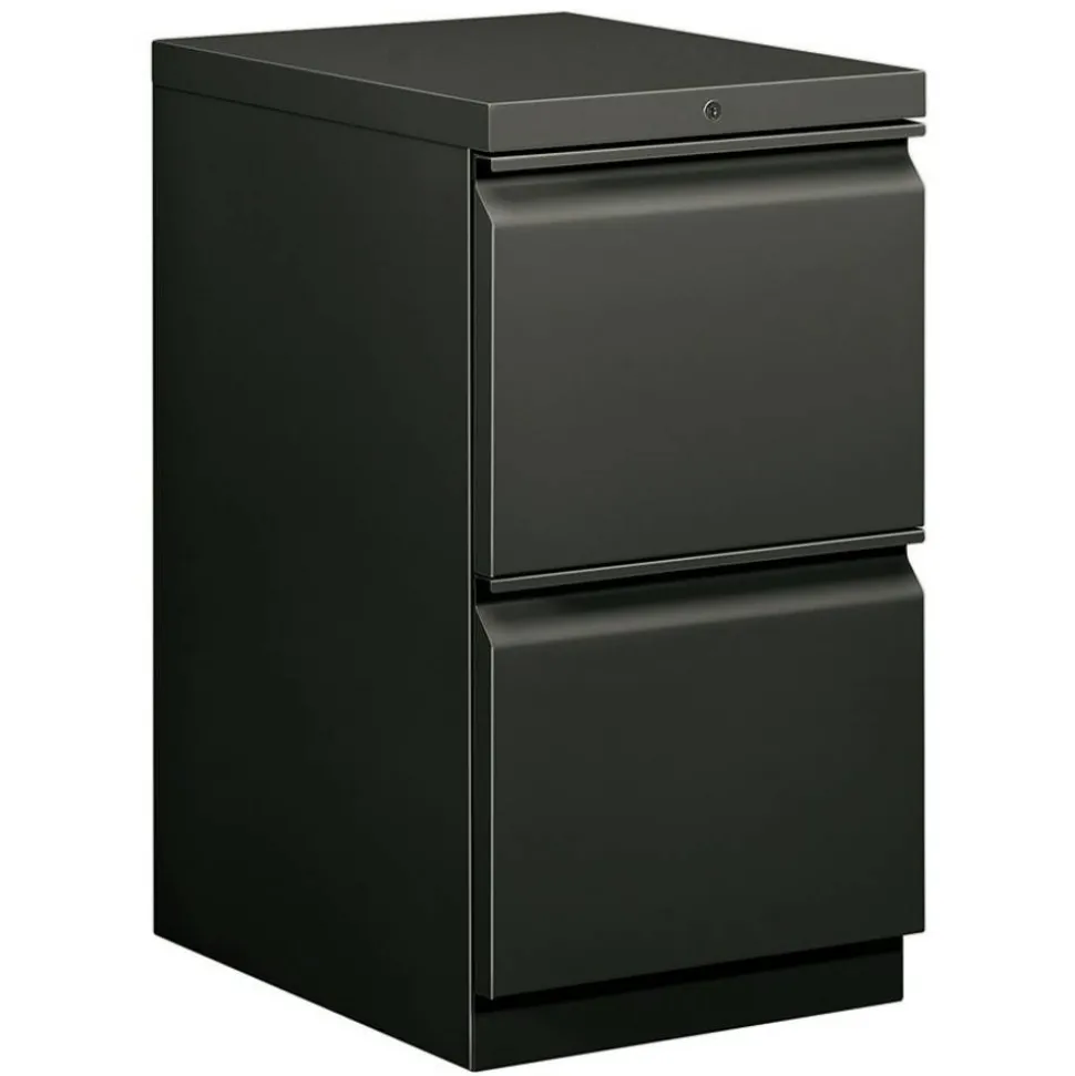 HON Brigade 15"W x 19-7/8"D Lateral 2-Drawer Mobile "R" Pull Pedestal File Cabinet, Charcoal