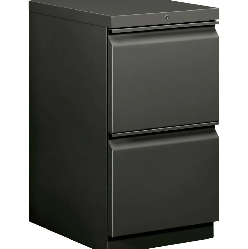HON Brigade 15"W x 19-7/8"D Lateral 2-Drawer Mobile "R" Pull Pedestal File Cabinet, Charcoal