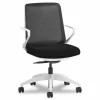 HON Cliq Office Chair, Supports Up to 300 lb, 17" to 22" Seat Height, Black Seat, Black Back, White Base