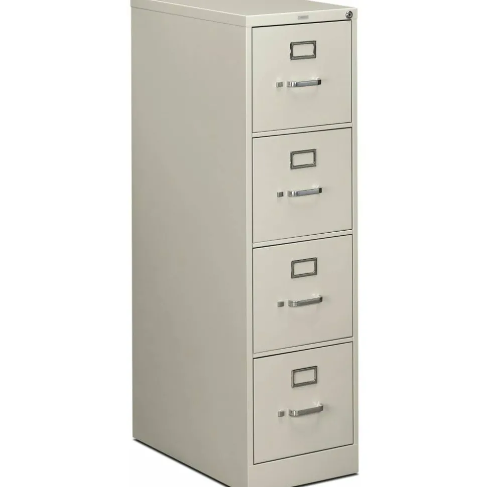 HON 510 25"D Vertical 4-Drawer File Cabinet, Light Gray