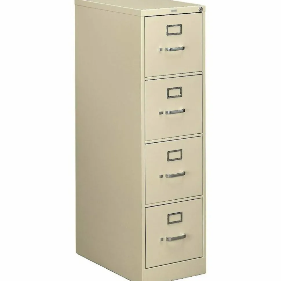 HON 510 25"D Vertical 4-Drawer File Cabinet, Putty