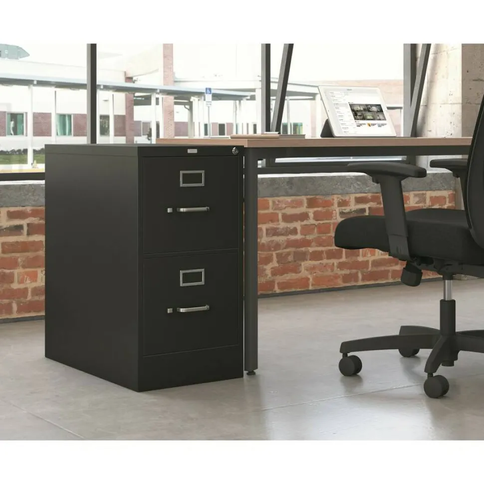 HON 310 26-1/2"D Vertical 2-Drawer Letter-Size File Cabinet, Black