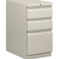 HON Efficiencies 22-7/8"D Vertical 3-Drawer Mobile Pedestal File Cabinet, Light Gray