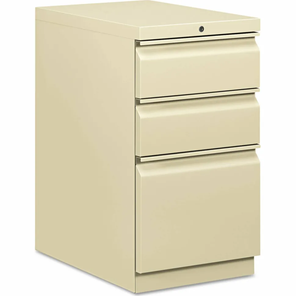 HON Efficiencies 22-7/8"D Vertical 3-Drawer Mobile Pedestal File Cabinet, Putty