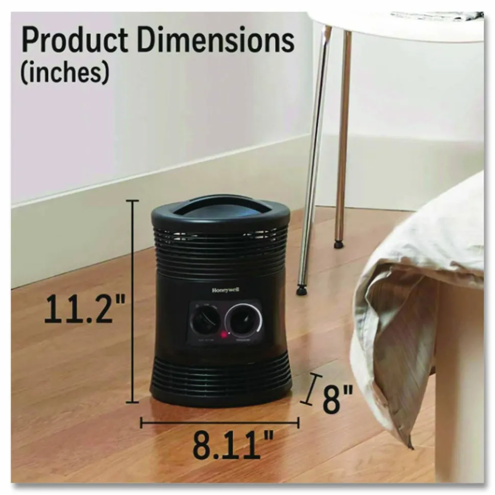 Honeywell 360 Surround Fan Forced Heater, 1,500 W, 9 x 9 x 12, Gray