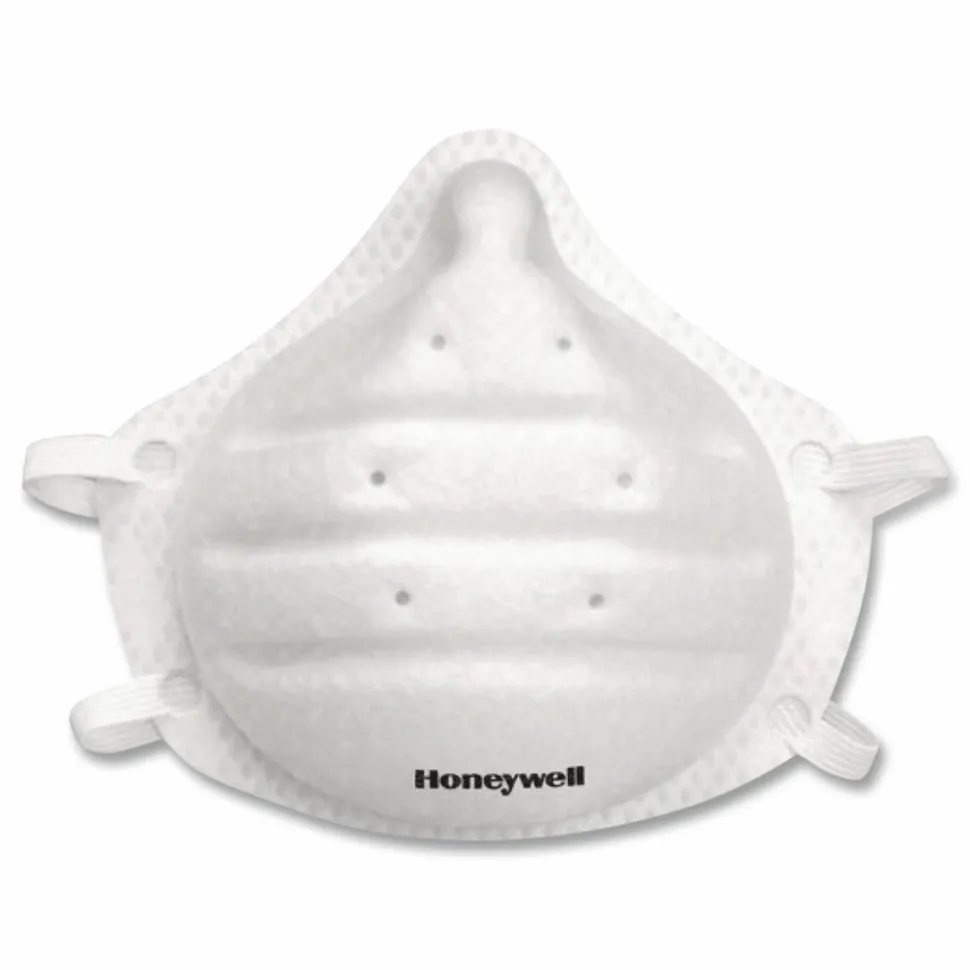 Honeywell ONE-Fit N95 Single-Use Molded-Cup Particulate Respirator, One Size Fits Most, White, 10/Pack