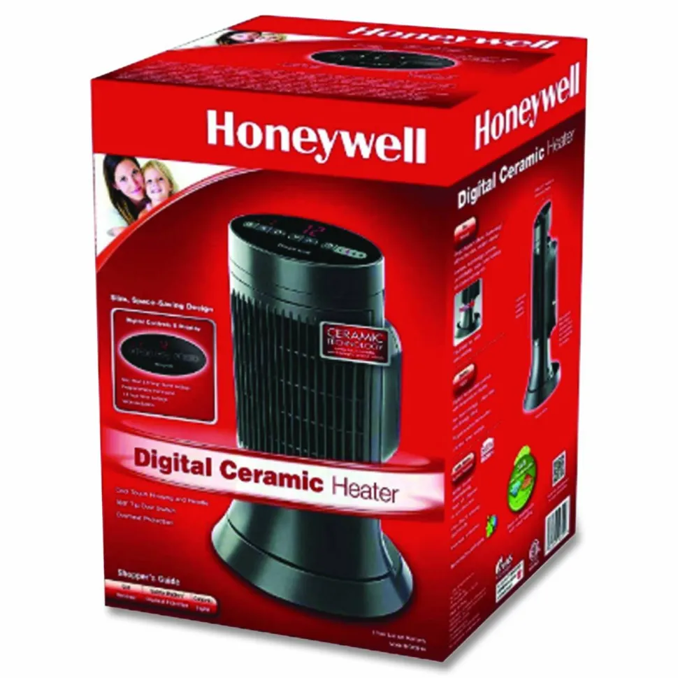 Honeywell 1,500-Watt Digital Ceramic Compact Tower Heater, Dark Gray