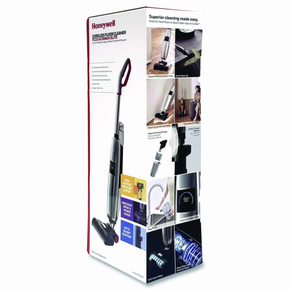 Honeywell Ultamax Elite FC15 Cordless Floor Cleaner, 9" Cleaning Path, Graphite