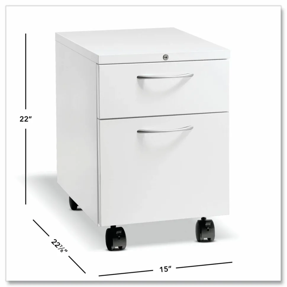 HON Flagship Mobile Pedestal, Left/Right, 2-Drawer: Box/File, Letter, White, 15 x 22.88 x 22