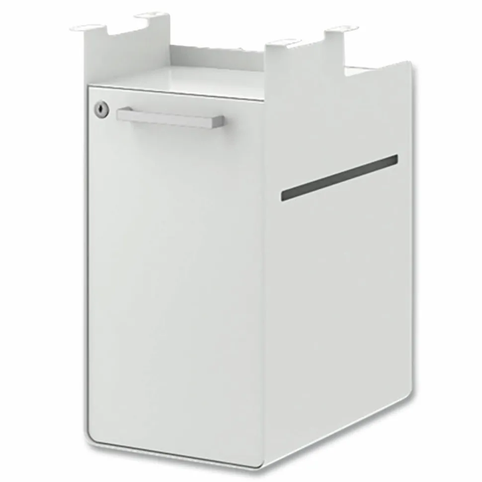 HON Fuse Undermount Storage Pedestal, 1 Shelf/1 Cubby, Left/Right Orientation, White, 10 x 14.37 x 20