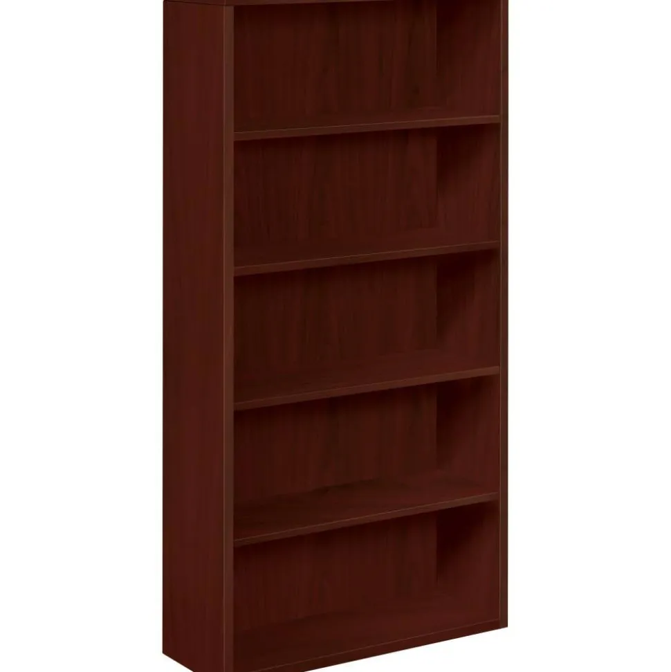 HON 10500 71"H 5-Shelf Bookcase, Mahogany