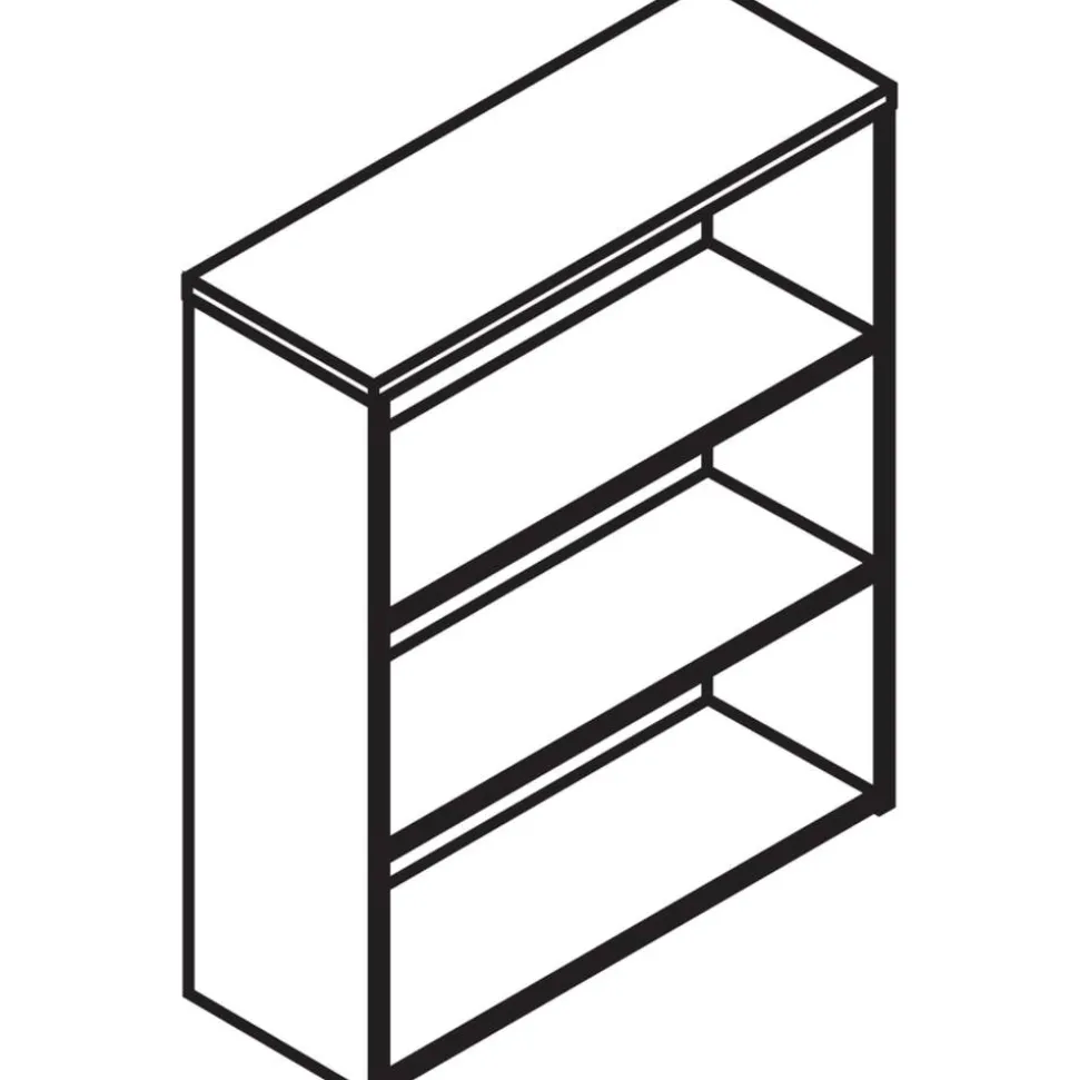 HON 10500 43"H 3-Shelf Bookcase With Fixed Shelves, Mahogany