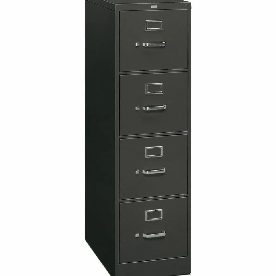 HON 310 Locking 26-1/2"D Vertical 4-Drawer File Cabinet, Charcoal
