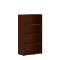 HON Mod Bookcase, Four-Shelf/3 Adjustable, 30w x 13d x 53h, Traditional Mahogany