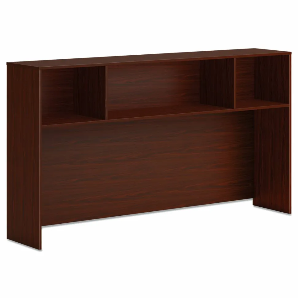 HON Mod Desk Hutch, 3 Compartments, 72w x 14d x 39.75h, Traditional Mahogany