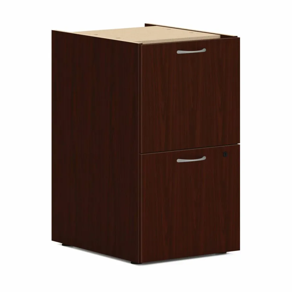 HON Mod Double Pedestal Desk Bundle, 66" x 30" x 29", Traditional Mahogany