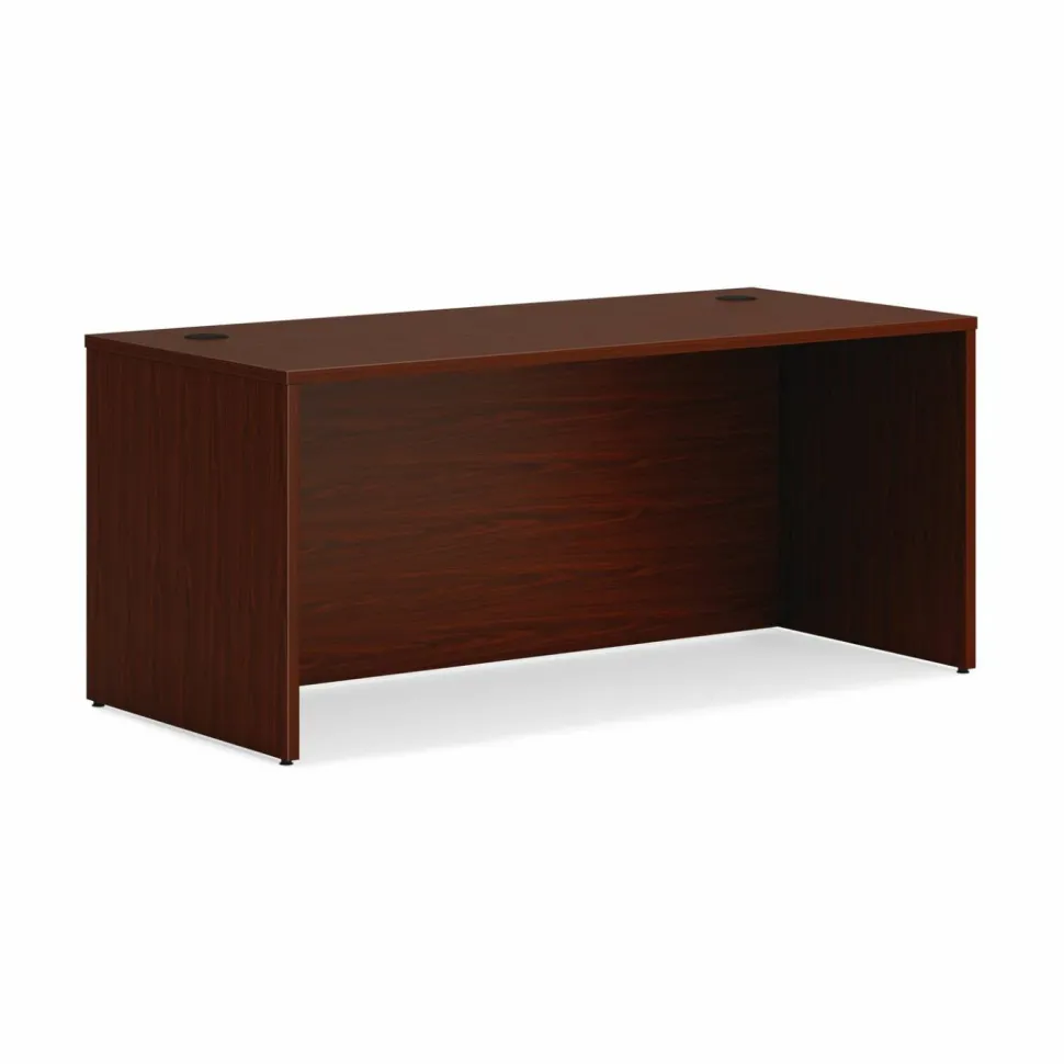 HON Mod Double Pedestal Desk Bundle, 66" x 30" x 29", Traditional Mahogany