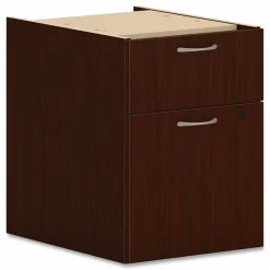 HON Mod Hanging Pedestal, Left or Right, 2-Drawers: Box/File, Legal/Letter, Traditional Mahogany, 15" x 20" x 20"