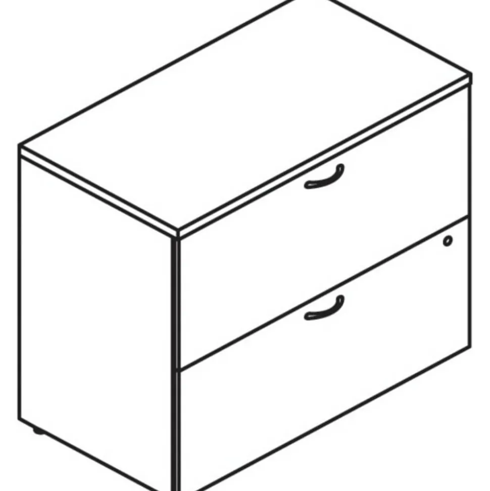 HON Mod Lateral File, 2 Legal/Letter-Size File Drawers, Slate Teak, 36" x 20" x 29"