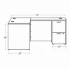 HON Mod L-Station Double Pedestal Desk Bundle, 66" x 72" x 29", Java Oak