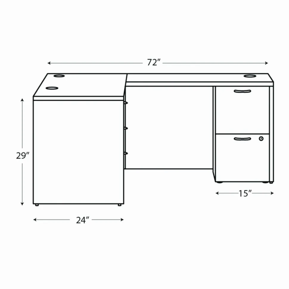 HON Mod L-Station Double Pedestal Desk Bundle, 60" x 72" x 29", Java Oak