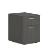 HON Mod Mobile Pedestal, Left or Right, 2-Drawers: Box/File, Legal/Letter, Slate Teak, 15" x 20" x 20"