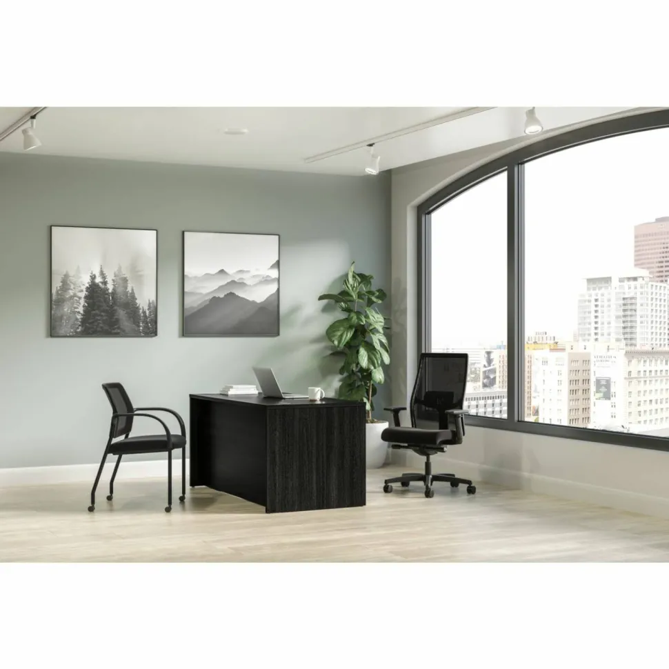 HON Mod Single Pedestal Desk Bundle, 60" x 30" x 29", Java Oak