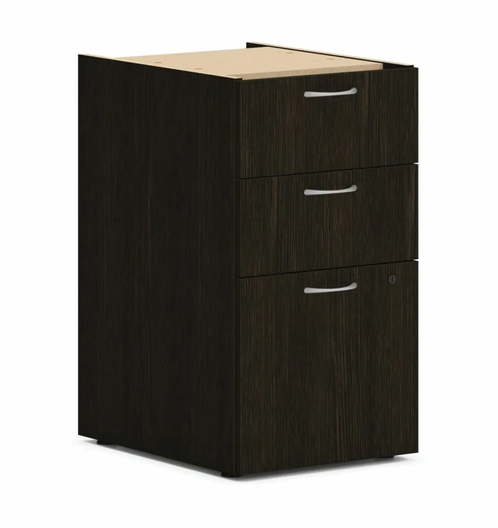 HON Mod Support Pedestal | 2 Box / 1 File Drawer | 15"W | Java Oak Finish