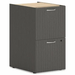 HON Mod Support Pedestal, Left or Right, 2 Legal/Letter-Size File Drawers, Slate Teak, 15
