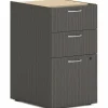 HON Mod Support Pedestal, Left or Right, 3-Drawers: Box/Box/File, Legal/Letter, Slate Teak, 15" x 20" x 28"