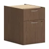 HON Mod Support Pedestal, Left or Right, 2-Drawers: Box/File, Legal/Letter, Sepia Walnut, 15" x 20" x 20"