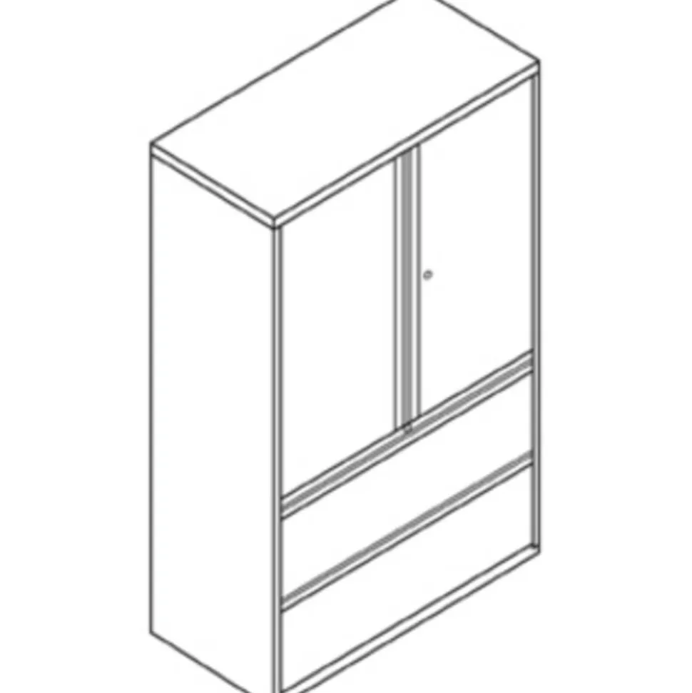 HON 800 Series Storage Cabinet With Lateral File, 42" Wide, Putty