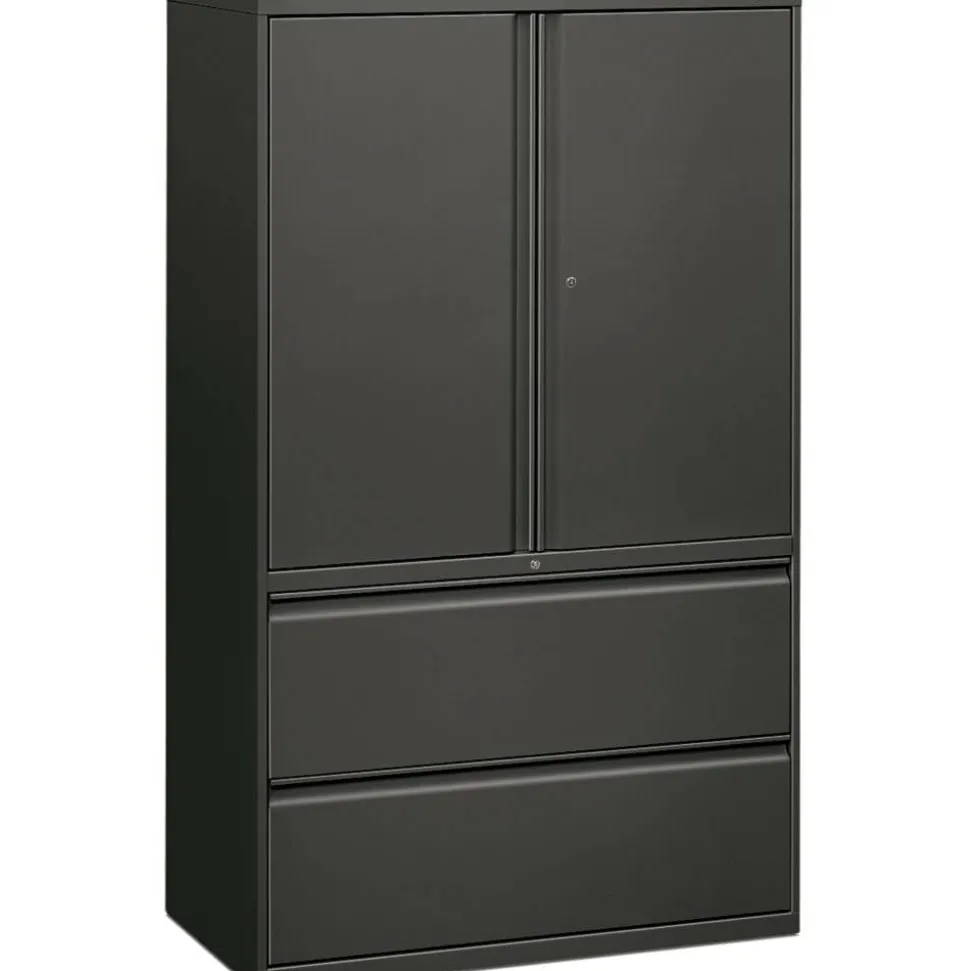 HON 800 Series Storage Cabinet With Lateral File, 42"W, Charcoal