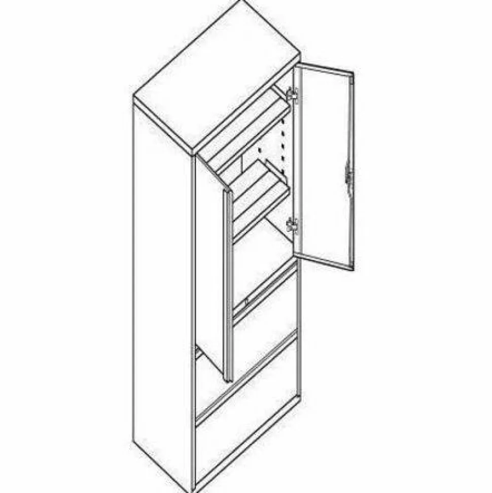 HON 800 Series Storage Cabinet With Lateral File, 36" Wide, Light Gray