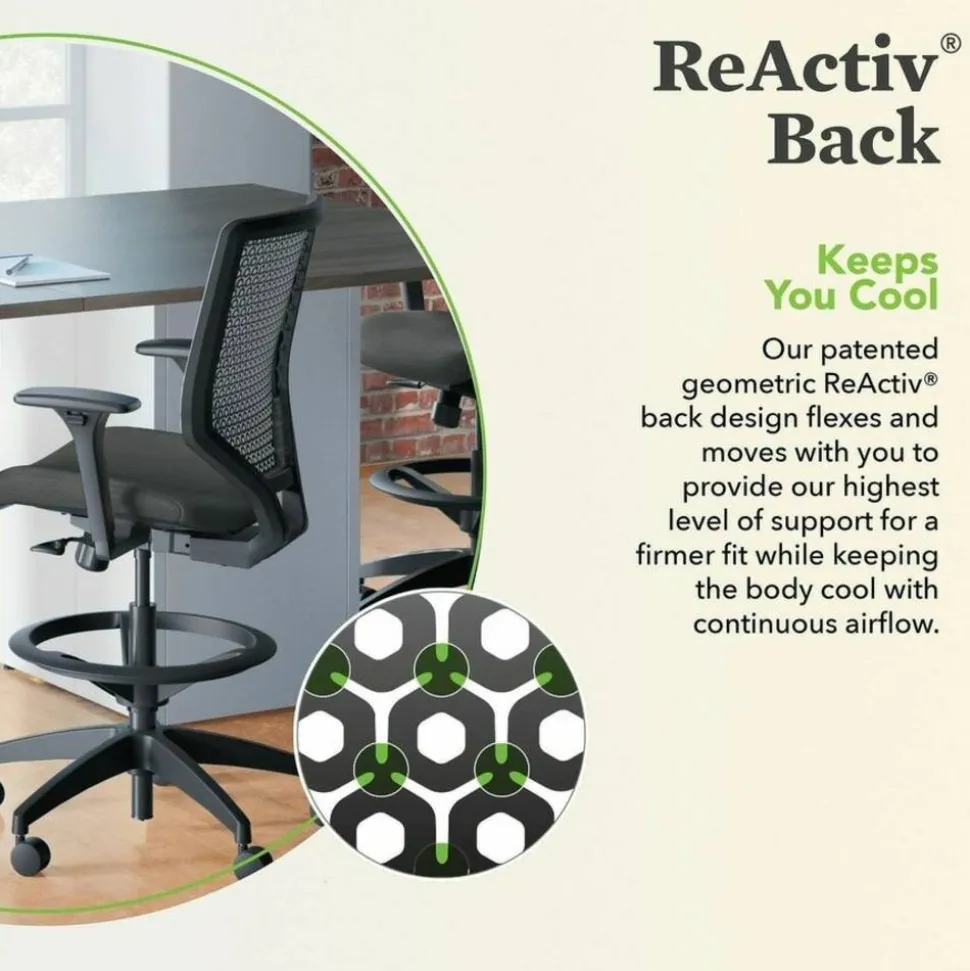 HON Solve Task Stool, ReActiv, Black