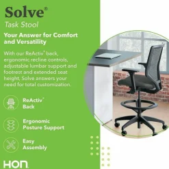 HON Solve Task Stool, ReActiv, Black