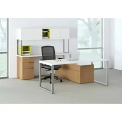 HON Voi O-Leg Support For Low Credenza And Rectangular Worksurface, Platinum Metallic
