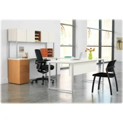 HON Voi O-Leg Support For Low Credenza And Rectangular Worksurface, Platinum Metallic