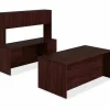 HON 10500 60"W Double-Pedestal Computer Desk, Mahogany
