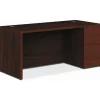HON 10500 66"W 3-Drawer Right-Pedestal Computer Desk, Mahogany