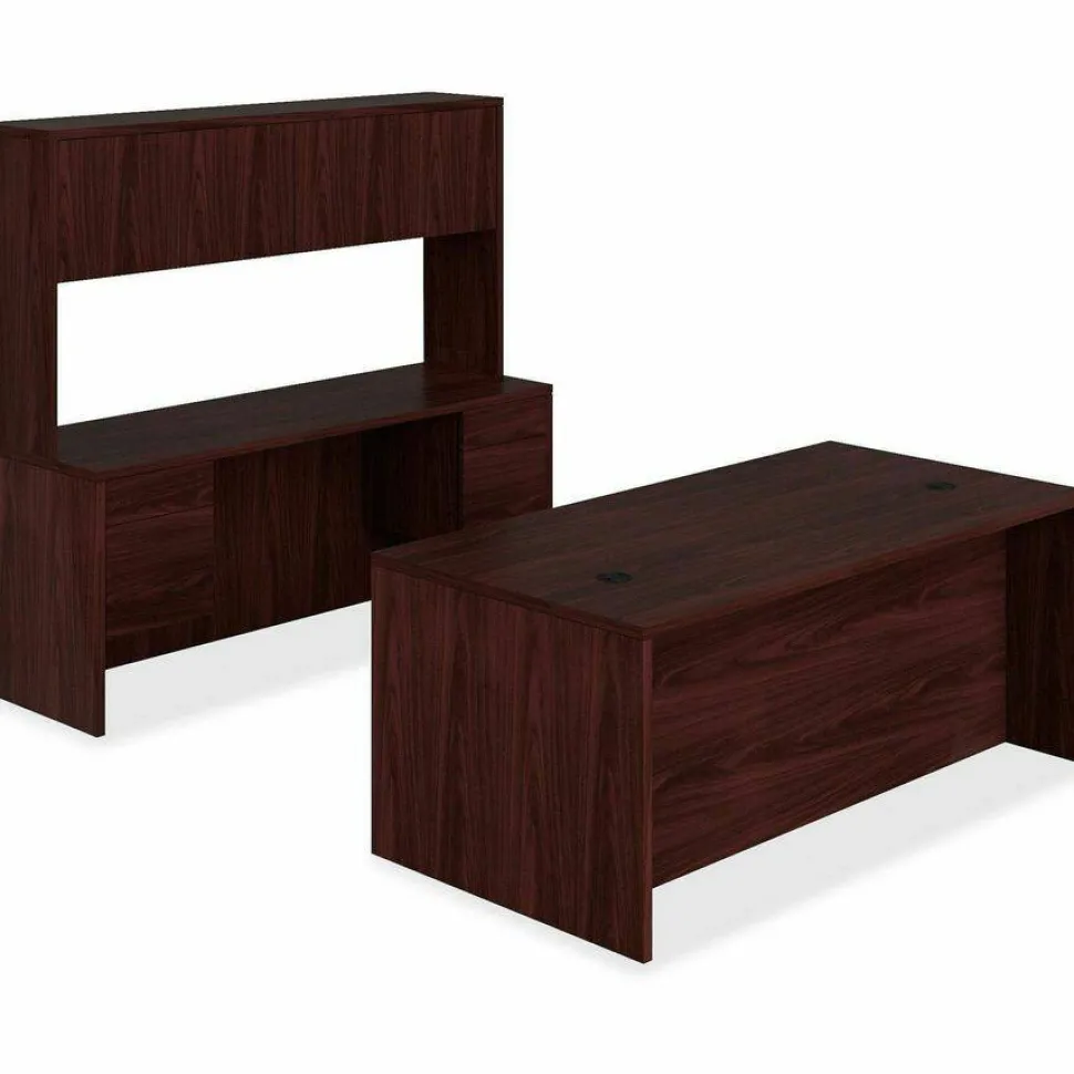 HON 10500 66" W Left-Pedestal Computer Desk, Mahogany