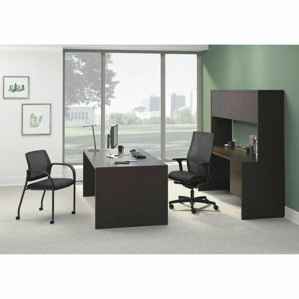 HON 10500 66" W Left-Pedestal Computer Desk, Mahogany