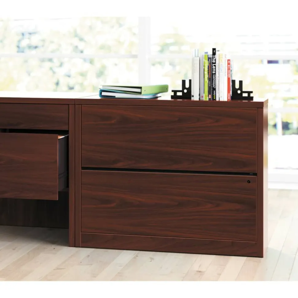 HON 10500 36"W x 20"D Lateral 2-Drawer File Cabinet, Mahogany