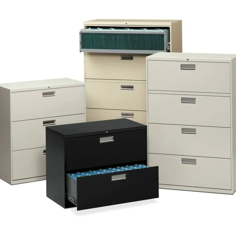 HON 600 30"W x 18"D Lateral 3-Drawer File Cabinet With Lock, Putty