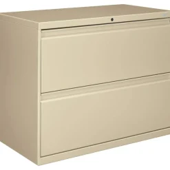 HON 800 36"W x 19-1/4"D Lateral 2-Drawer File Cabinet With Lock, Putty