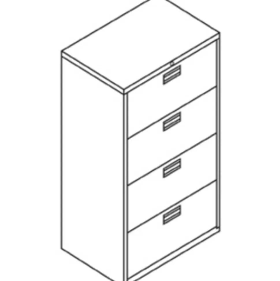HON 600 30"W x 18"D Lateral 5-Drawer File Cabinet With Lock, Putty
