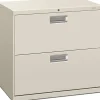 HON 600 30"W x 18"D Lateral 2-Drawer File Cabinet With Lock, Light Gray