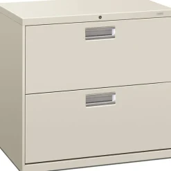 HON 600 30"W x 18"D Lateral 2-Drawer File Cabinet With Lock, Light Gray
