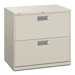 HON 600 30"W x 18"D Lateral 2-Drawer File Cabinet With Lock, Light Gray