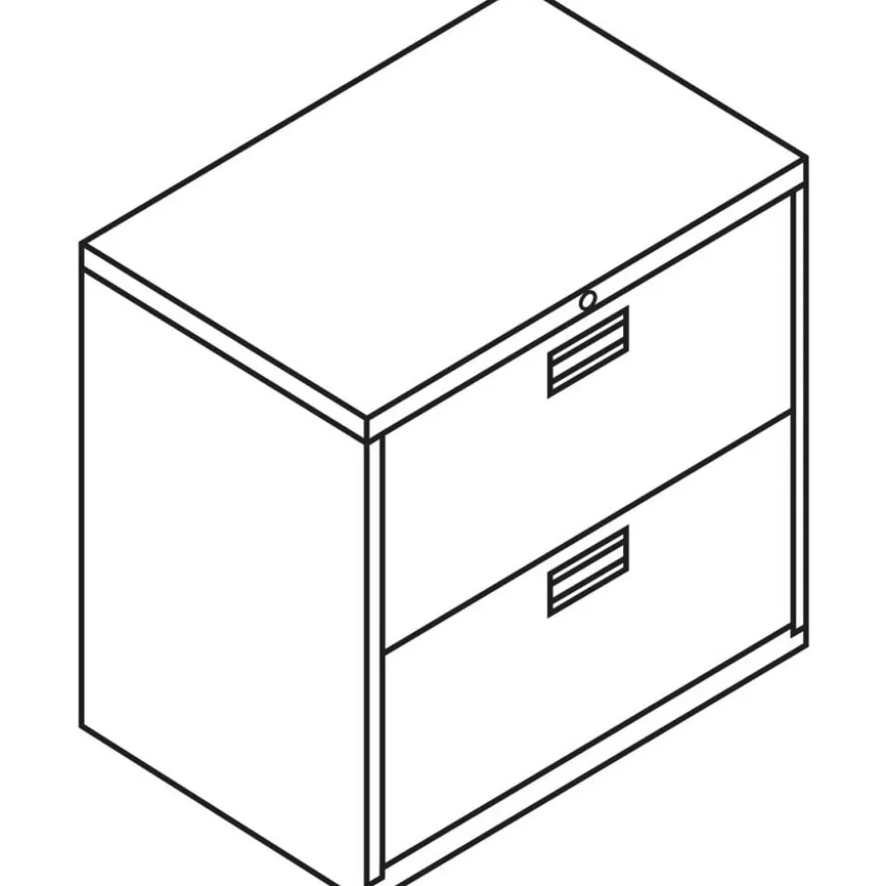 HON 600 30"W x 18"D Lateral 2-Drawer File Cabinet With Lock, Light Gray